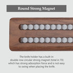 XINZUO Walnut Wood Knife Magnetic Strips 16 Inch, Double Row Round Magnets Magnetic Knife Holder for Wall -Magnetic Knife Bar- Works With Kinds of Kitchen Tools -Space Saver Knife Rack