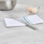 Restaurantware-German Standard 12.6 Inch Ball Whisk, 1 Dishwashable Kitchen Whisk - Ergonomic Handle, Durable, Stainless Steel Manual Egg Beater, Suitable For Whisking, Stirring, Mixing, Beating