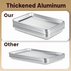 6 Pack Half Size Baking Sheet Pan Aluminum Commercial Pan for Oven Freezer Bakery Hotel Restaurant 13" × 18"