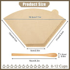 250 Count #4 Coffee Filter 8-12 cup, Disposable Cone Coffee Filters For Pour Over and Drip Coffee Maker