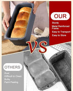 Large size foldable silicone bread loaf pan with lid,11x4.7 Inch easy to store non stick Bread Baking Pans,Sourdough Bread Pan with Baking Tool Supplies Kit for Homemade Bread, Cake