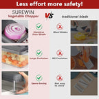 Vegetable Chopper, Onion Chopper Dicer, Mandoline Slicer with Container, Vegetable Cutter for Salad Potato Carrot Garlic（2 Blades, Grey）