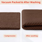 Homaxy 100% Cotton Waffle Weave Kitchen Dish Cloths, Ultra Soft Absorbent Quick Drying Dish Towels, 12 x 12 Inches, 12-Pack, Coffee