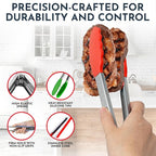 Kitchen Tongs for Cooking with Silicone Tips, Heat Resistant Tongs for Serving Food, 7-Inch, 9-Inch, 12-Inch Locking Silicone Tong, Set of 3 Salad Tong, Mulitcolor Kitchen Utensils