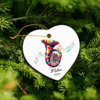 Tuba Player Ceramic Ornaments Xmas Tree, Personalized Tuba Ornament Gifts for Music Lovers, Musical Instrument Ceramic Ornament 2025, Custom Instrumentalist Christmas Keepsake Decor with Name & Year