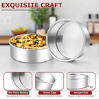 LIANYU 6 Inch Cake Pan Set of 3, Stainless Steel Round Smash Cake Baking Pans Tins, Bakeware for Birthday Wedding Party, Leak-proof & Mirror Finish, Dishwasher Safe
