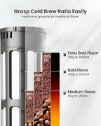 Maestri House Compact Cold Brew Coffee Maker, 40oz Iced Tea and Coffee Maker Brewer Space Saving Tritan Pitcher, 350 Mesh Filter, 100% Leak-Proof