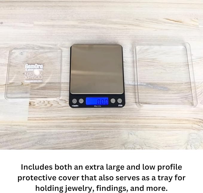 GemOro Platinum XP500 | Durable Precise Jewelers Countertop Portable Pocket Scale | Digital Precision Tool with Expert Professional Reading & Accuracy 500g x 0.01g Readability (Silver)