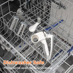 Patented Rotary Parmesan Cheese Grater, Hand Crank Cheese Shredder with Fine & Coarse Drums, Restaurant Quality, White, Stainless Steel & ABS, Dishwasher Safe