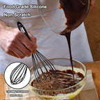 Anaeat Silicone Balloon Whisk, Perfect for Non-Stick Cookware, Milk and Egg Beater Blender, Heat Resistant Kitchen Whisks for Whisking, Cooking, Baking, Beating, Frothing & Stirring (Multicolor)