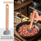 Stainless Steel Meat Chopper, Stainless Steel Meat Masher, 11 Inch, Ground Beef Chopper Tool, Metal Meat Masher, Ground Meat Smasher, Hamburger Smasher Tool
