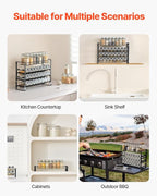 VEVOR Detachable Spice Rack Organizer for Cabinet, 4 Tie Stackable Seasoning Organizer, Spice Jars Kitchen Storage for Countertop Kitchen Pantry Cupboard, 15.8x10.7 in
