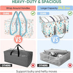 BALEINE 6-Pack Oversized Moving Bags with Reinforced Handles, Heavy-Duty Storage Tote for Clothes, Moving Supplies (Mosaic, 6-Pack)
