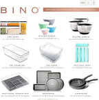 BINO | Stackable Storage Bins, X-Large - 2 Pack | THE STACKER COLLECTION | Clear Plastic | Built-In Handle | BPA-Free | Containers for Organizing Kitchen Pantry | Multi-Use Organizer