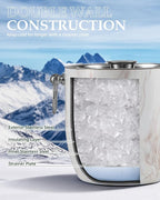 Insulated Ice Bucket, 3L Double Wall Stainless Steel Ice Bucket with Tongs,Lid, Scoop and Strainer, Ice Buckets for Parties,Cocktail Bars, Chilling Beer, Champagne, Wine Bottles
