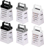 6 Pcs Mini Cheese Grater Professional Small Box Grater Stainless Steel Handheld Slicer with 4 Sides Food Shredder Safe Zester for Kitchen Cheese Garlic Ginger Vegetable Potatoes