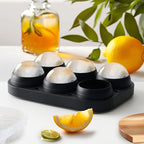 2.5inch Spherical Ice Ball Tray For Whiskey, Big Ice Freezer Mold for Cocktails，Easy Fill In & Release Ice Cube Mold, Durable &Reusable Spherical Ice Maker (Black)