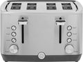 GE Stainless Steel 4 Slice Toaster | Extra Wide Slots for Bagels, Breads, Waffles & More | 7 Shade Options | Countertop Kitchen Essentials | 1500 watt