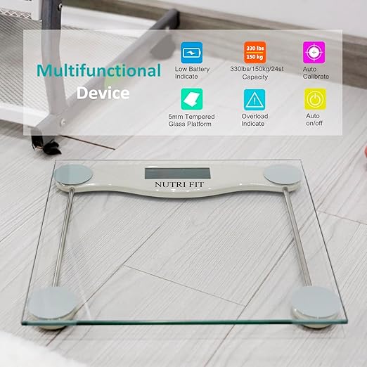 Digital Bathroom Scale for Body Weight, Precision Weighing Scale for Weight Loss, High Accuracy Measurements, 330 Pounds, Step on Technology