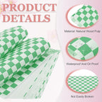 PATIKIL 5.9" x 5.9" Waxed Paper Sheets, 50Pcs Square Pattern Oil-absorbing Dry Food Wrapping Paper for Bakery Coffee Shop Home Baking Kitchen DIY, Green