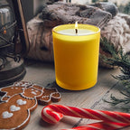 Thick Candle Jars for Making Candles 16 Pcs, 7 OZ Empty Jars with Wood Lids for Candle Making, Sample Container, Frosted Yellow