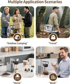 C1 Pro Portable Electric Coffee Machine, 20 Bar Travel Espresso Maker with Ground Coffee & NS Capsule, Rechargeable, Instant Heating, 6.1oz Water Tank for Car RV Camping Hiking Office Home