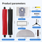 23 PCS Accessories Kit Compatible with Roborock S8 Pro Ultra Robot Vacuum Cleaner,6 Side Brushes,4 HEPA Filters,4 Dust Bags,1 Cleaning Brush,2 Main Brushes,4 Mop Pads,2 Tools