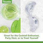 Tovolo Ice Cubes Mold Pack of 2 Large Craft Ice Molds for Whiskey Bourbon Cocktails, Easy Fill No Leak Silicone Ice Molds Gift for Him Stackable Dishwasher Safe BPA Free Heart Ice