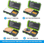 AMIR Digital Mini Scale, 200g /0.01g Pocket Scale, 50g Calibration Weight, Electronic Smart Scale, 6 Units, LCD Backlit Display, Tare, Auto Off, Stainless Steel (Battery Included)