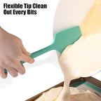4-Piece Silicone Spatula Scrapers: Doosu 600°F Heat Resistant Food Grade Kitchen BPA Free Rubber Baking Cooking Tool Nonstick Utensil Set for Mixing, Scraping, Folding, Stirring, Serving (Aqua Sky)