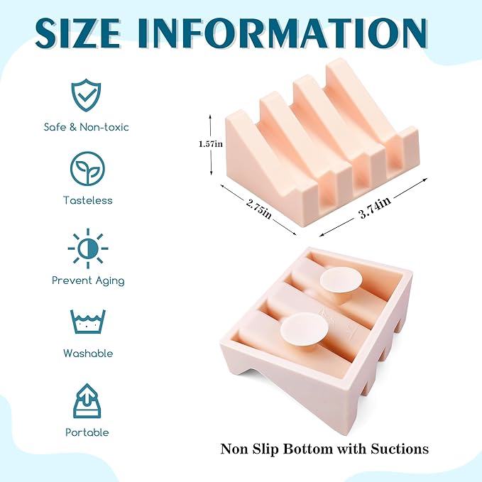 Self Draining Soap Dish,Silicone Suction Cup Soap Holder, Bathroom Soap Dish for Bar Soap,Can Extend Soap Life,Bathroom, Bath Tub, Kitchen Sink (3, Pink)