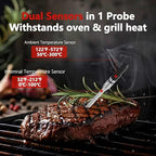 Smart Wireless Meat Thermometer – Bluetooth Digital BBQ Thermometer with Wireless Probe, USB-C Rechargeable, IP65 Waterproof – Long Range Smoker Grill Thermometer for Cooking & Roasting