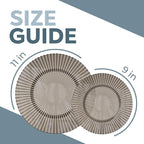 Exquisite 40 Piece Plastic Disposable Plates Set For 20 Guests I 20 X 9 Inch & 20 X 11 Inch Disposable Plastic Plates | Color: Brown | Great for Weddings Parties And Formal Occasions