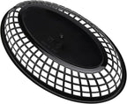 80 Pack 9x5.7x1.6 Inch Black Plastic Fast Food Baskets, Restaurant Serving Basket, Oval Fast Food Serving Baskets for Picnic, Deli Serving, Chicken, Burgers and Fries