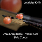 Chef Knife 8 Inch High Carbon Japanese Steel Ultra Sharp with Ergonomic Pakka Wood Stylish Handle, Durable 5CR15 Grade Blade Razor Edge, Gift Box for Family and Friends