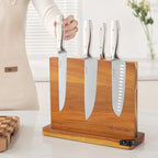 Magnetic Knife Block - Magnetic Knife Holder - Magnetic Knife Stand- Cutlery Display Stand and Storage Rack（sharpener)