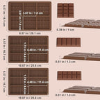 3Pcs Chocolate Bar Molds Deep, Dubai Chocoate Molds Silicone for Stuffed Bar, Rectangle Knafeh Pistachio Thick Chocolate Bar Break Apart Candy Bar Mold