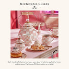 MACKENZIE-CHILDS Enamel Everyday Bowl, Serving Bowl for Entertaining, Extra-Small, Pink-and-White Rosy Check, Set of 1