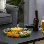 Plasticpro 6 Sectional Round Plastic Serving Tray/Platter (8, Green)