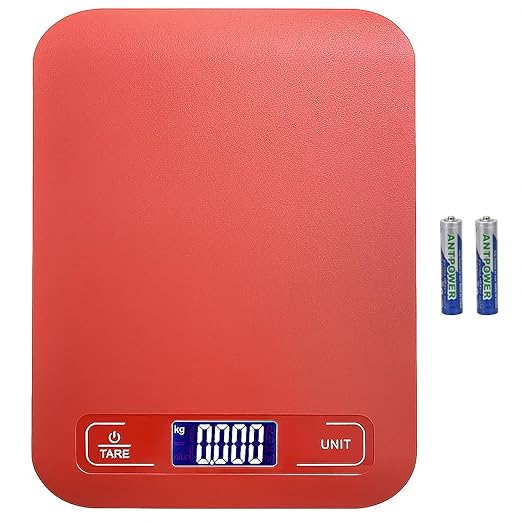 Digital Shipping Scale,Large Panel, Accurate Portable Postal Scale for Packages, Small Business,Kitchen, Food, Handmade, Liquids, and Boutique (Red Battery(10kg/1g))