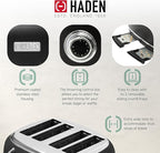 Haden Heritage 4 Slice Wide Slot Stainless Steel Toaster Bundled with 12 Cup Programmable Drip Coffee Maker Coffee Machine, Black & Chrome
