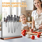 Metal Magnetic Knife Holder Magnets Kitchen Storage Universal Magnetic Knife Block Without Knives Stainless Steel Knife Magnetic Strip Stand Race Cutlery Display Stand Saves Counter Space