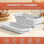 2 Packs Collapsible Silicone Loaf Pan with Metal Reinforced Frame, Bread Bakeware Pan for Homemade Bread, Non-Stick Silicone Baking Pan,Baking Mold (9"*4"*2.5", White, 2 Pieces)