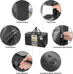 BALEINE 2-Pack Oversized Moving Bags with Reinforced Handles, Heavy-Duty Storage Tote Moving Supplies for Packaging, Camping (Black w/Window, 2-Pack)