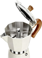 AGOGO Milano Moka Pot, Stovetop Espresso Maker, Greca, Coffee Percolator, Turkish Coffee Maker with Paper Filter, 6 Cup, Cream Color