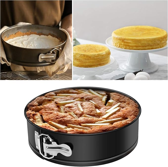 MASSUGAR 7 Inch Springform Pan Nonstick Cheesecake Pan with Removable Bottom/Leakproof - Round Cake Pan with 50 Pcs Parchment Paper Liners - Fits 6 Qt 8 Qt Pressure Cooker
