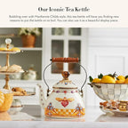 MACKENZIE-CHILDS 2-Quart Enamel Tea Kettle, Cute Tea Kettle for Stovetop, Queen Bee