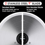 Meat Slicer, Techwood Electric Deil Food Slicer with Removable 9” Stainless Steel Blade, Deli Cheese Fruit Vegetable Bread Cutter with Adjustable Knob for Thickness, Food Carriage & Non-Slip Feet