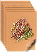 UBeesize 7 Pack Copper Grill Mats for Outdoor Grill, Heavy Duty BBQ Grilling Matt & Oven Liners, Resuable, Easy to Clean, Works on Gas Charcoal Electric Grill, Smoker, Oven -15.75 x 13 Inch