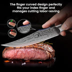 Steak Knives Set of 4, 4.8 Inch Fine-Edge Super Sharp Table Knives with Rest, Premium Germany Stainless Steel Ergonomic Handle, Elegant Black Ideal for Gift